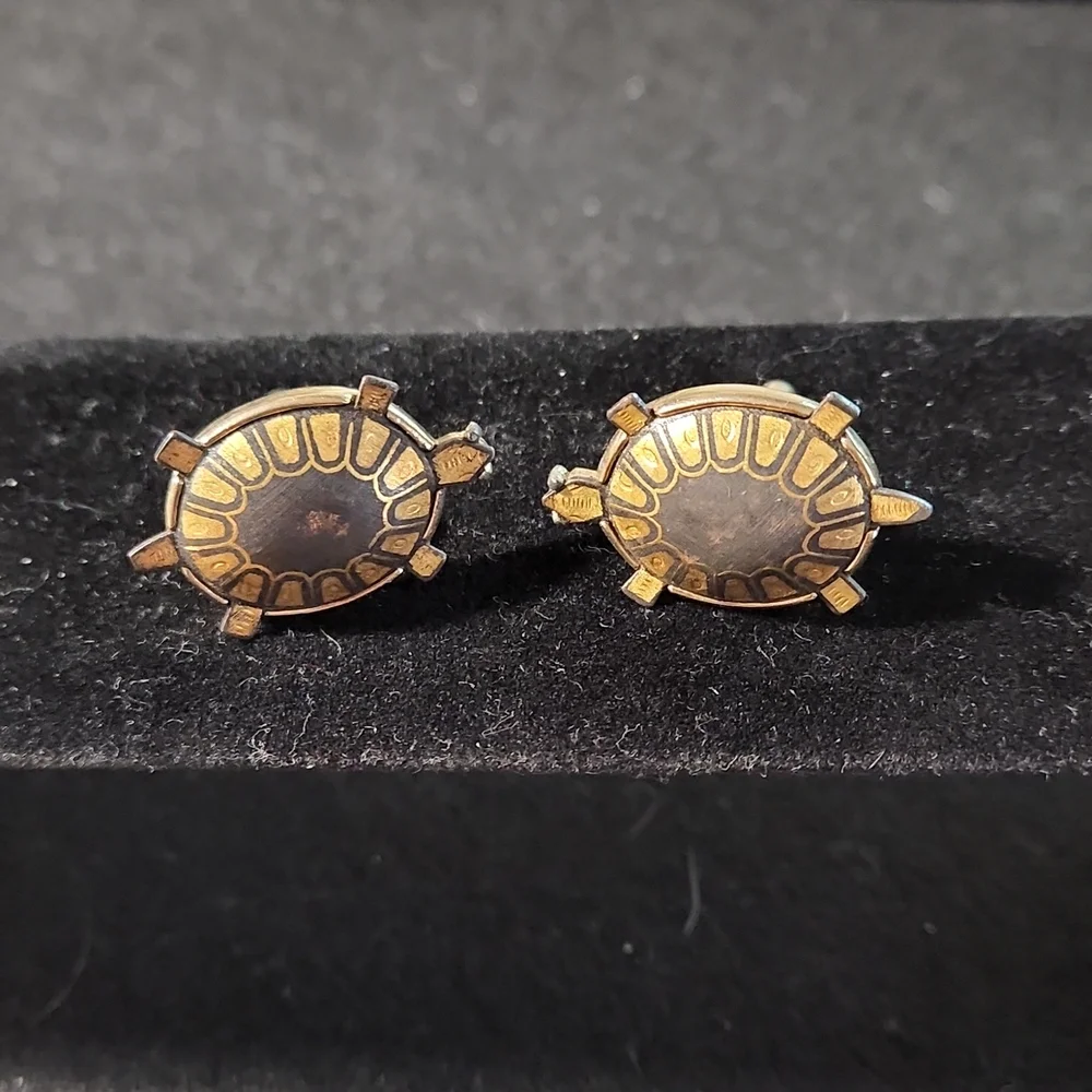 Turtle Two Tone Metal Cufflinks